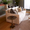 cream slipcovered small 2 cushion sofa