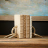antique silver leaf iron link bookends