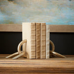 antique silver leaf iron link bookends