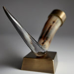 decorative accent horn brass pedestal