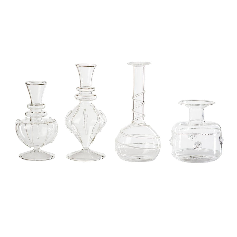 clear glass bud vases 4 variety
