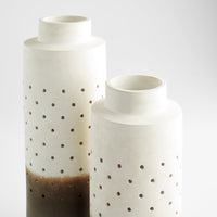 ombre-like blue brown white tall vase holes