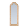 tall arched floor mirror natural rattan woven frame