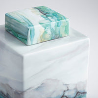 watercolor blues greys porcelain jar lid