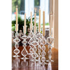 tall clear glass mouth-blown taper candleholder