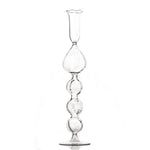 tall clear glass mouth-blown taper candleholder