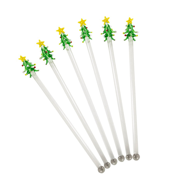 clear glass swizzle stick Christmas Tree top