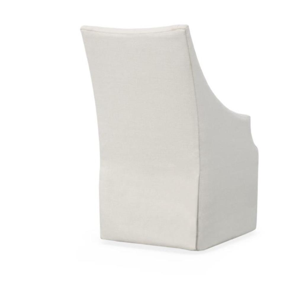 Off-white upholstered dining chair casters