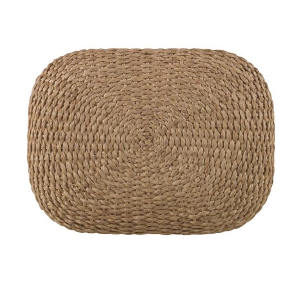 natural woven water hyacinth ottoman stool