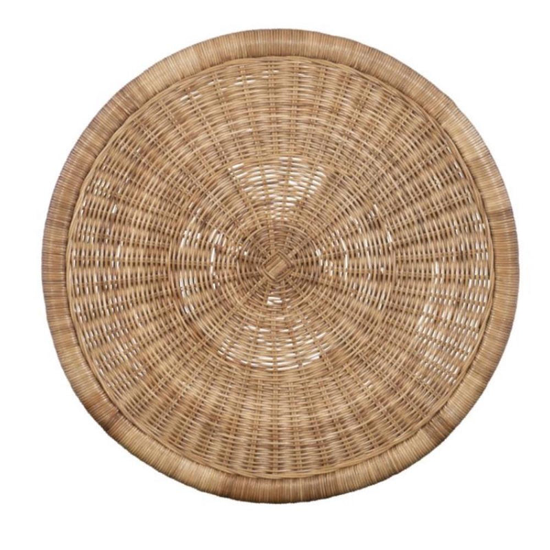 Natural wicker round accent table