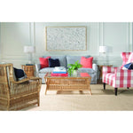 Natural wicker round accent table