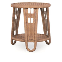 Natural wicker round accent table