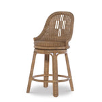 natural wicker swivel counter stool back