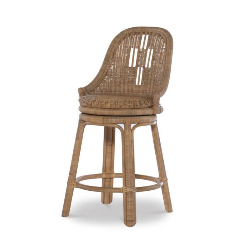 natural wicker swivel counter stool back