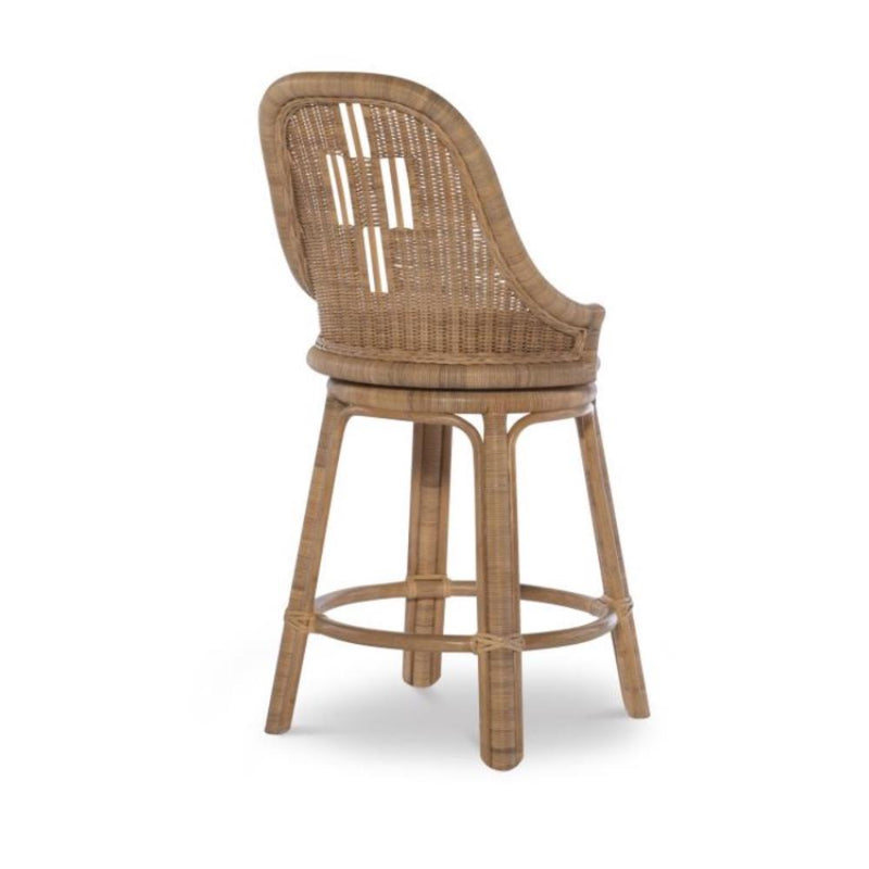 natural wicker swivel counter stool back