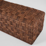 woven brown banana tree bark bench
