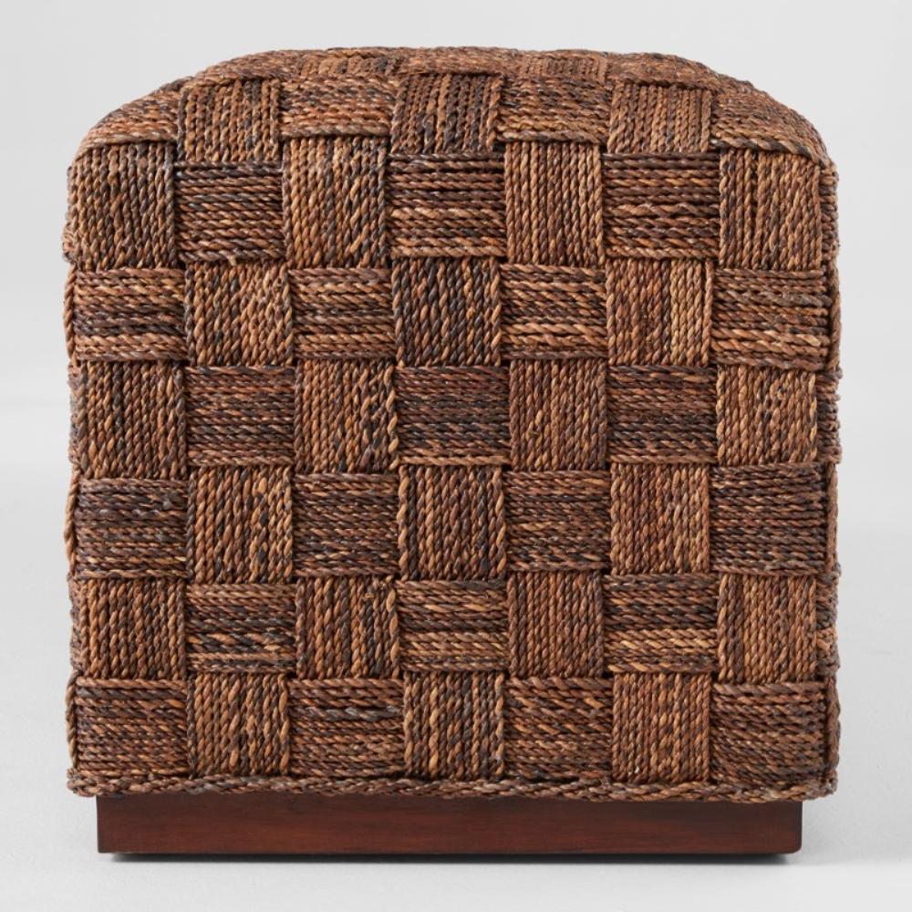 woven brown banana tree bark bench