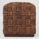 woven brown banana tree bark bench