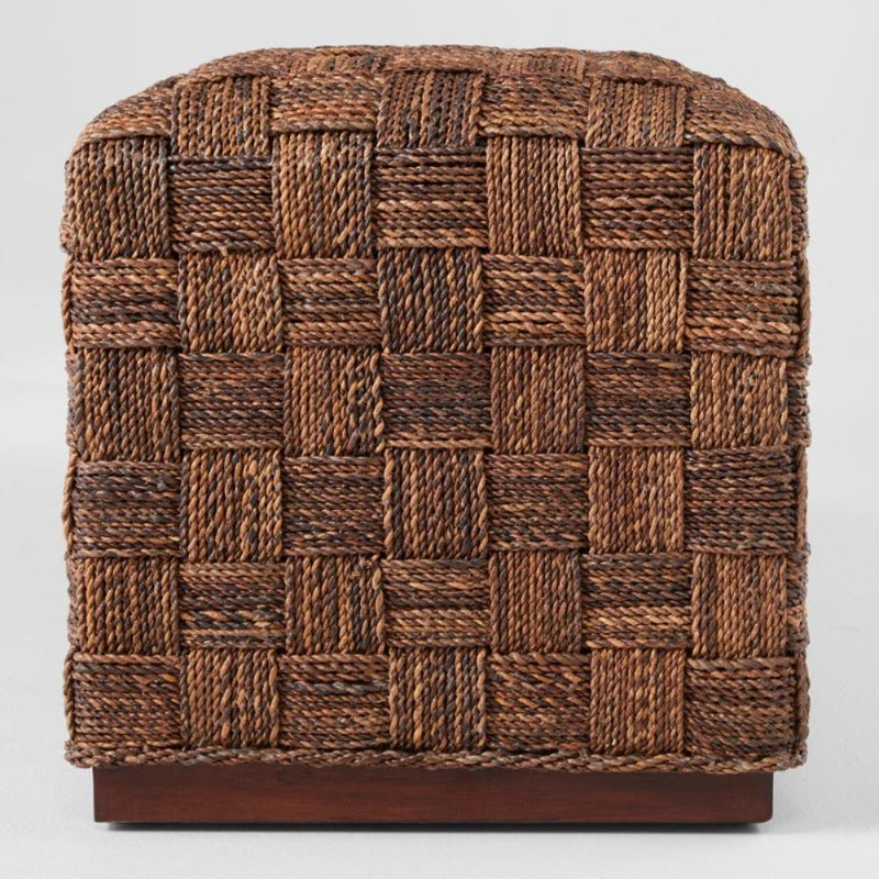 woven brown banana tree bark bench