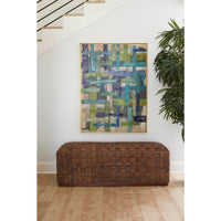 woven brown banana tree bark bench
