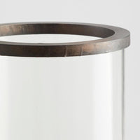 tall mango wood column candle hurricane 
