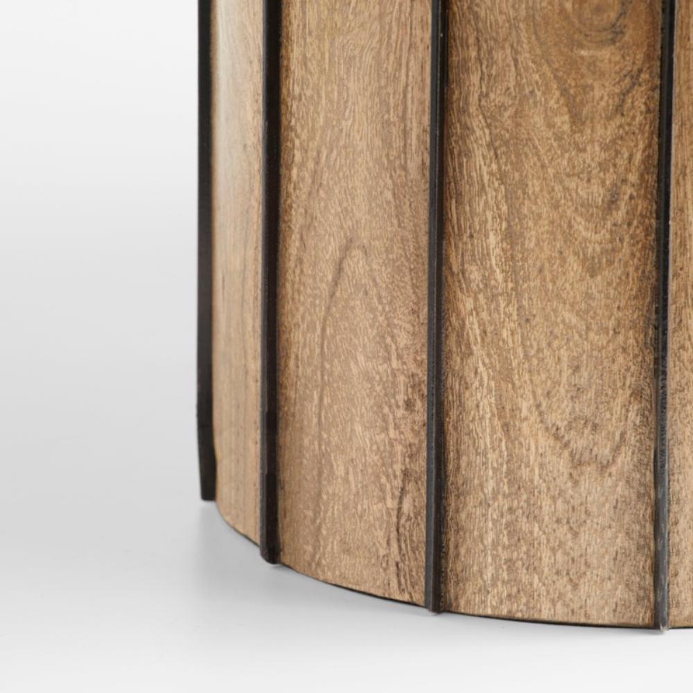 tall mango wood column candle hurricane 
