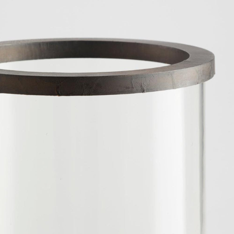 tall mango wood column candle hurricane 