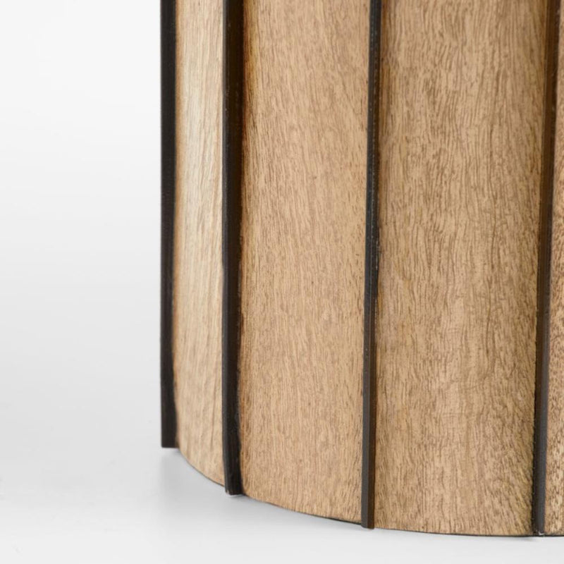 tall mango wood column candle hurricane 