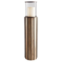 tall mango wood column candle hurricane 