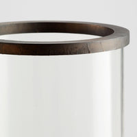 tall mango wood column candle hurricane 