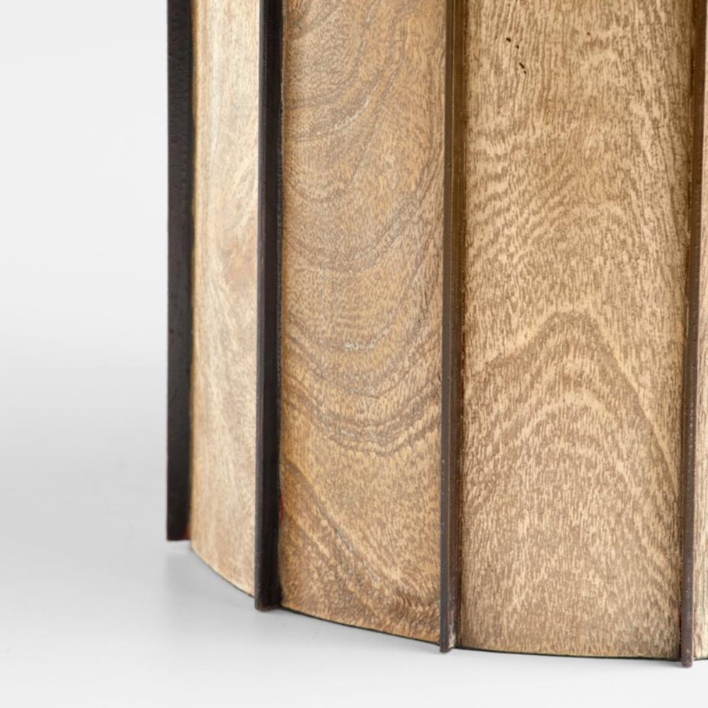 tall mango wood column candle hurricane 