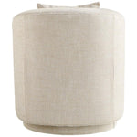off-white tufted swivel chair
