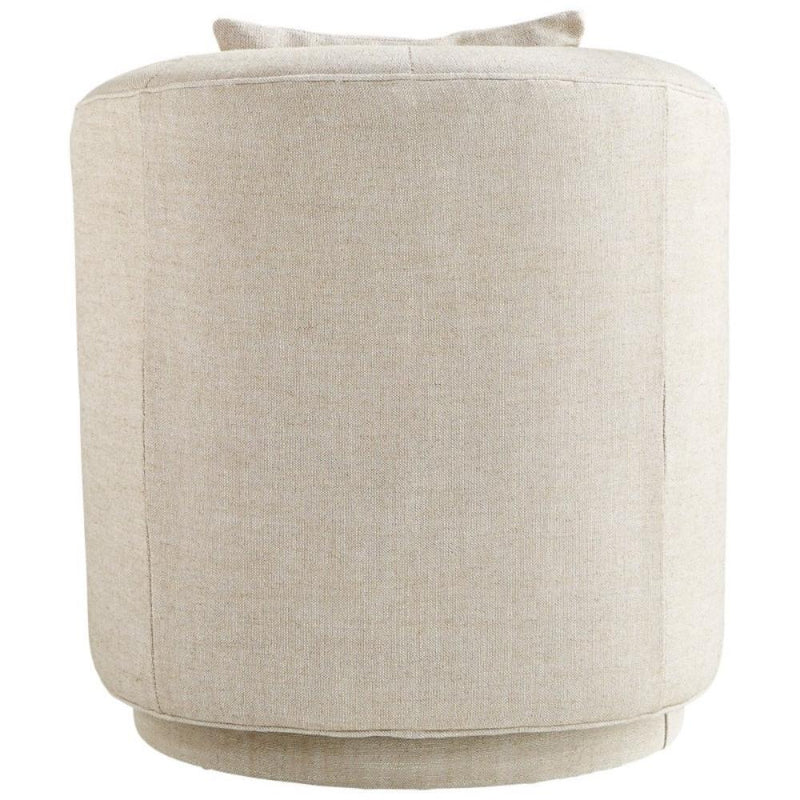 off-white tufted swivel chair