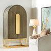 off-white tufted swivel chair
