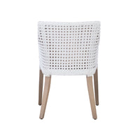 dining arm white cane back sides cream cushion light wood legs