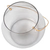 smoked glass short candle hurricane brass handle
