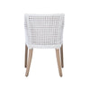 dining arm white cane back sides cream cushion light wood legs