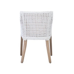 dining arm white cane back sides cream cushion light wood legs