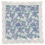 ivory navy green floral block-printed cotton napkins 8