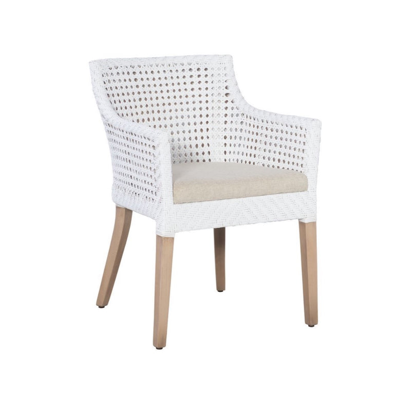 White cane armchair sales