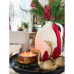 round wood candle christmas decor