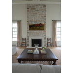 elm square coffee table in living room dark wood