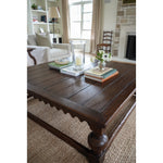 elm square coffee table in living room dark wood