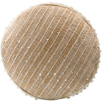 neutral outdoor pouf raw edge woven