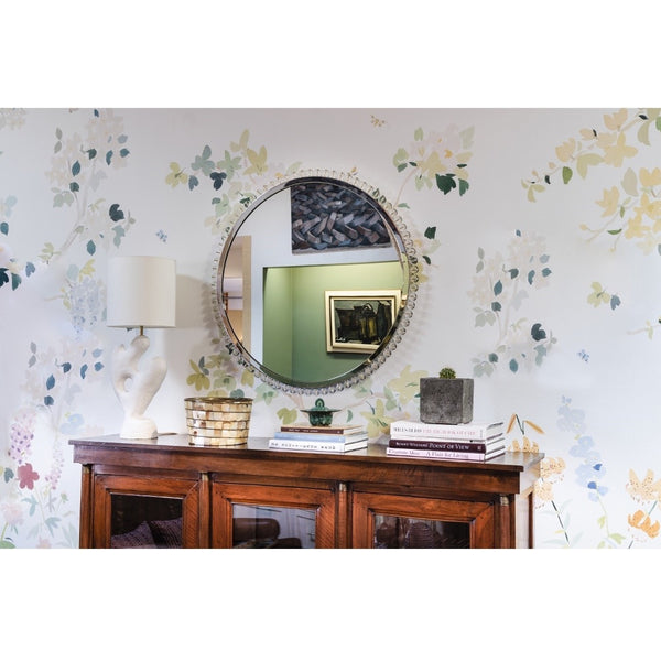 polished stainless steel acrylic sphere round wall mirror