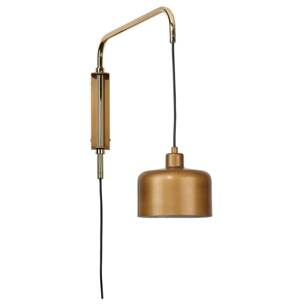 brass swing arm wall sconce