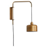 brass swing arm wall sconce