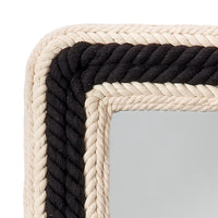 rectangle wall mirror braided rope frame black off-white
