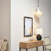 rectangle wall mirror braided rope frame black off-white
