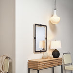rectangle wall mirror braided rope frame black off-white